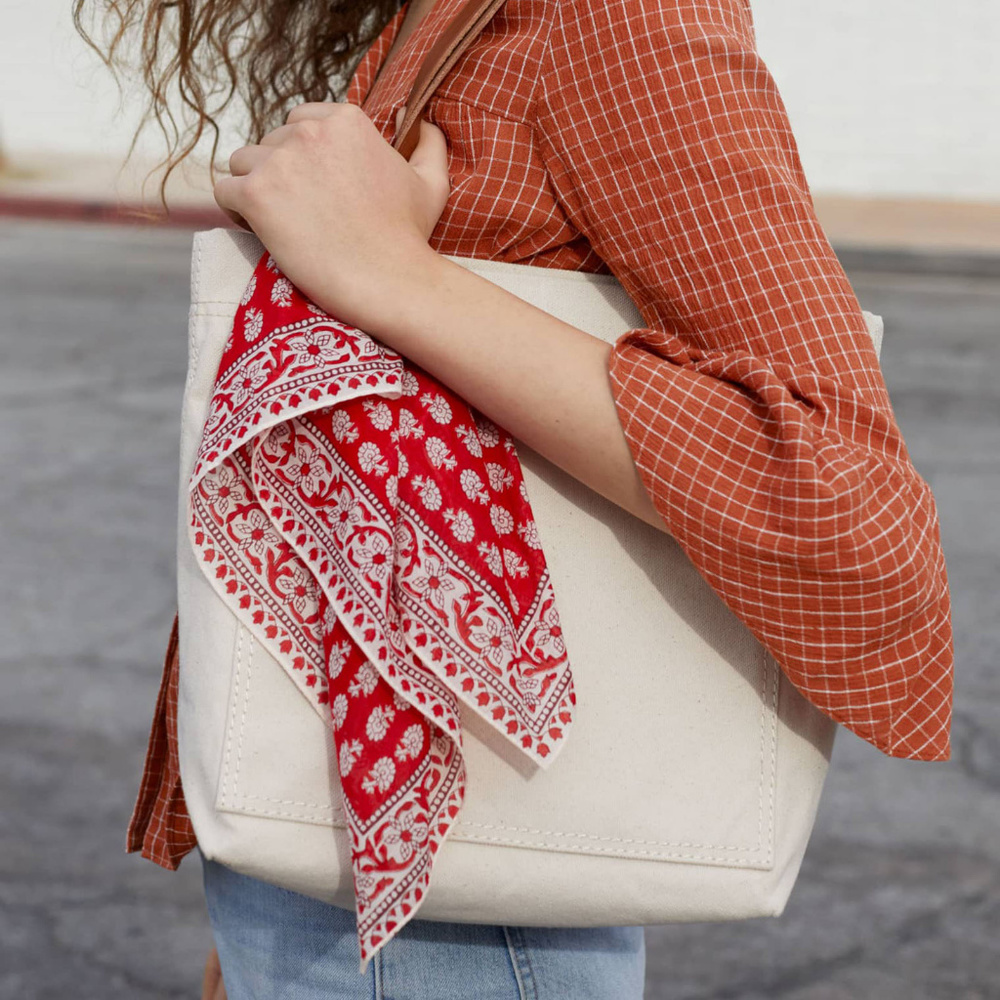 MADEWELL "Tropical Coral" Pattern Cotton Bandana